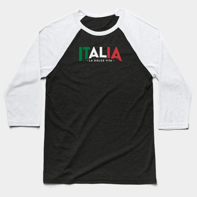 Italia - Arched Design (La Dolce Vita) Baseball T-Shirt by jepegdesign